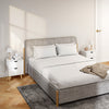 Modern Nightstand Set of 2, Bedside Table with 2 Drawers and Wood Legs