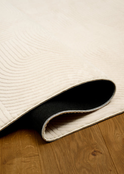 Elion Contemporary Cream Washable Rug 2'8\" x 8'0\" Indoor Area Rug