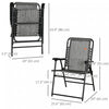 Outsunny Outdoor Folding Chair, Bungee Sling Foldable Chair, Grey