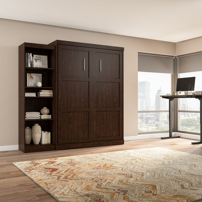 Bestar Pur Queen Murphy Bed with Storage Unit 90-Inch Wall Bed