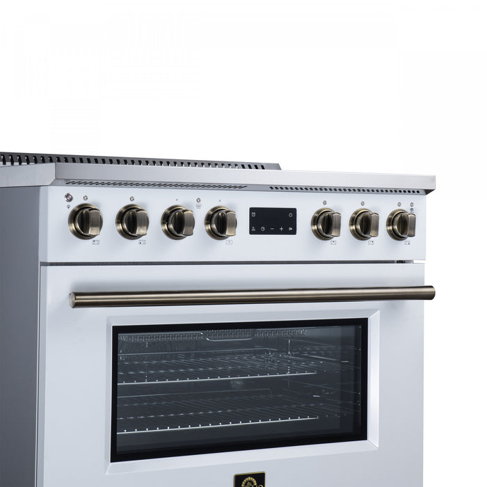 Forno Torino 36 Inch White Induction Range, 5.36 cu.ft - FFSIN0936-36WHT Electric Range