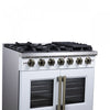 Forno Capriasca 36" White Gas Range 5.36 cu.ft -FFSGS6460-36WHT | Cuisiniere a gaz blanche Capriasca 36 pouces, 5,36 pi³ – FFSGS6460-36WHT