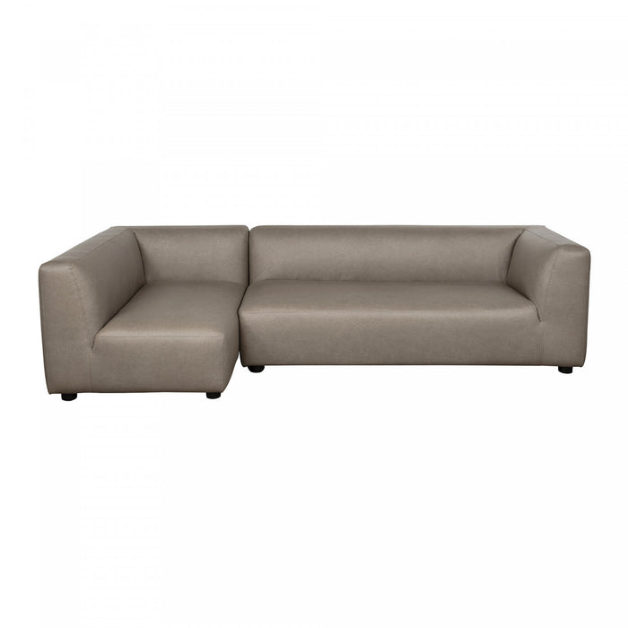 Lukas Contemporary Modern 118\" Left-Facing 2-Piece Sectional Sofa in Taupe