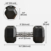 Soozier 2 x 15 lbs Rubber Dumbbells Weight Set for Body Fitness Training