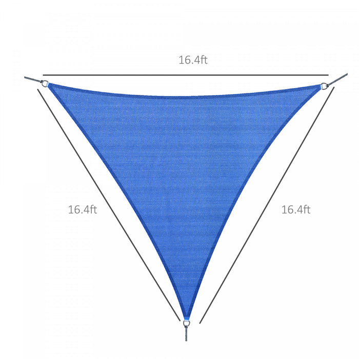 Outsunny Triangle 16.4' Canopy Sun Sail Shade Garden Cover Uv Protector Outdoor Patio Lawn Shelter With Carrying Bag (blue)