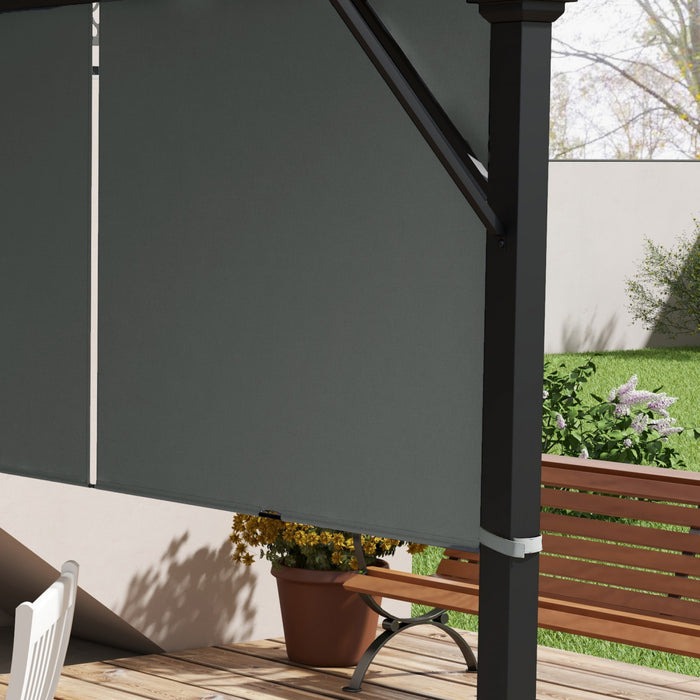 Outsunny 2 Pcs 16 X 4ft Pergola Shade, Uv Protection Pergola Canopy, Dark Grey