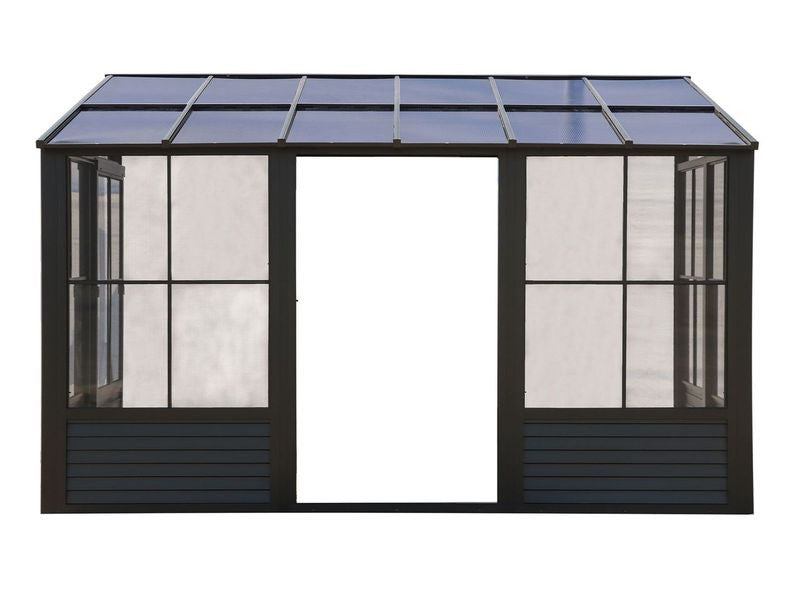 Florence - Wall Mounted Solarium 10x12 Polycarbonate Roof In Black