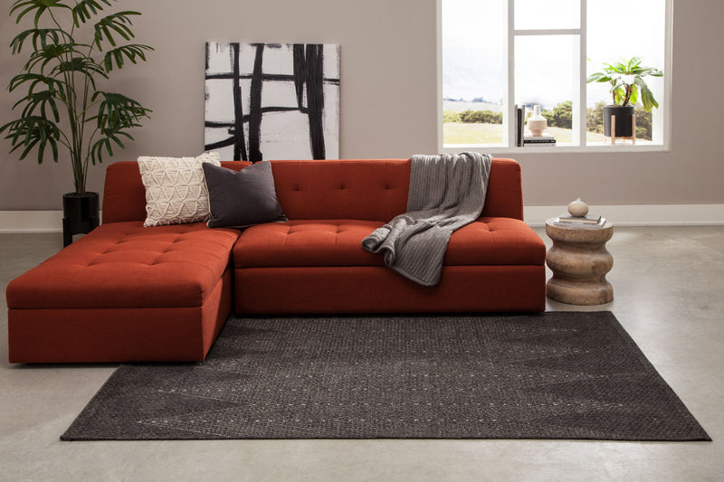 Raven Contemporary 6'7\" x 9'6\" Area Rug in Grey Indoor Area Rug