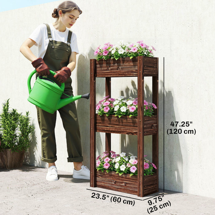 Outsunny Raised Garden Bed with Reinforced Corners, Brown