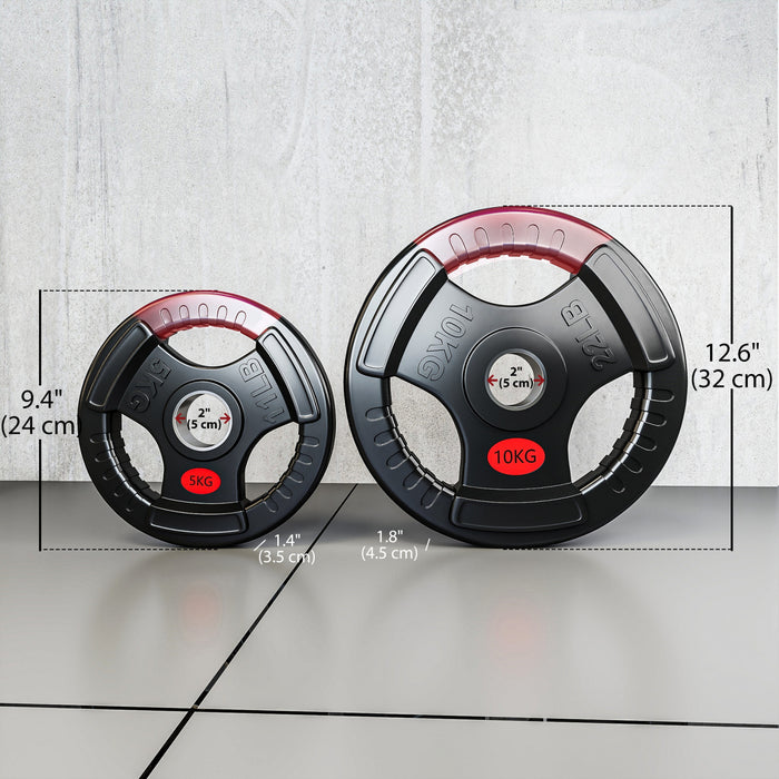 Soozier Weight Plates Set, 2-Inch Barbell Weight Set, 2 x 11lbs, 2 x 22lbs