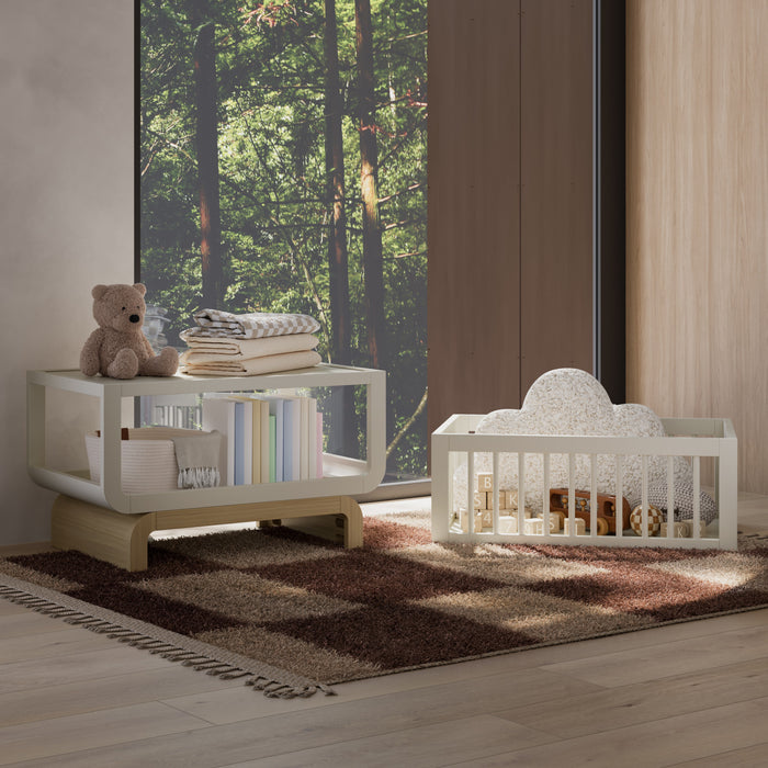 Storkcraft Santorini Deluxe 3-in-1 Convertible Bassinet - Frosted Oat/Driftwood