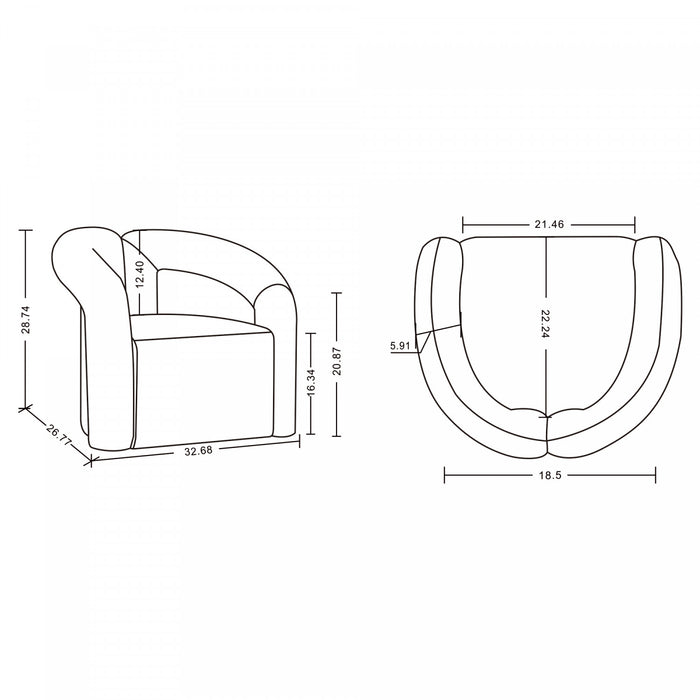 Darian Modern Boucle Lounge Chair in White - Set of 2