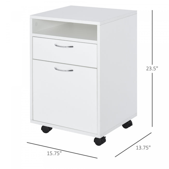 Homcom Mobile Filing Cabinet With Drawer