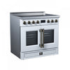 Forno Torino French Door 36 Inch White Induction Range, 5.36 cu.ft. - FFSIN0950-36WHT Electric Range | Cuisiniere a induction Torino de 36 po avec portes francaises, blanche, 5,36 pi³ - FFSIN0950-36WHT