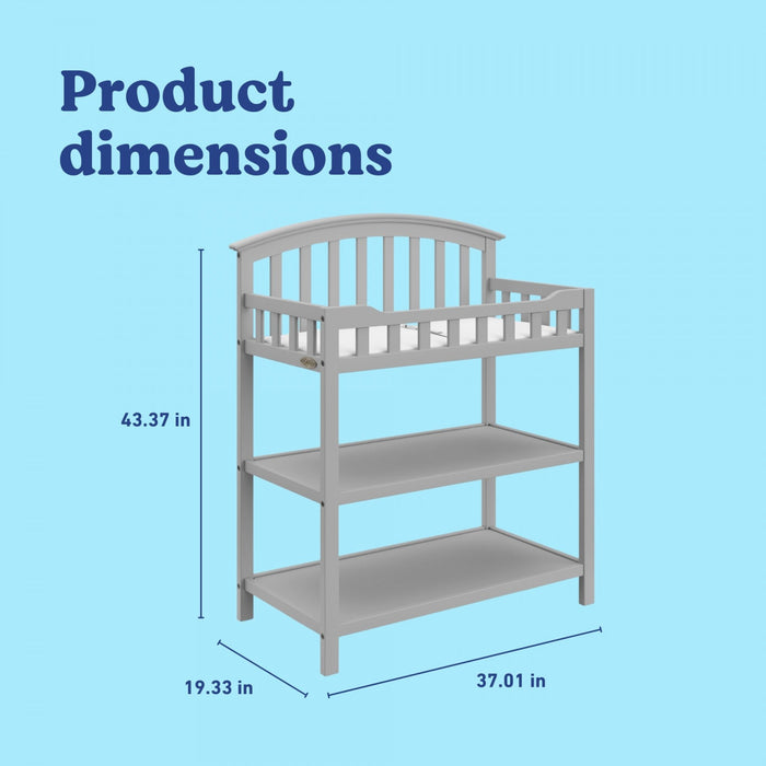 Graco Changing Table with Water-Resistant Changing Pad - Pebble Gray