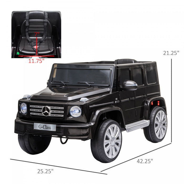 Aosom Compatible 12v Battery-powered Kids Electric Ride On Car Mercedes Benz G500 Toy With Parental Remote Control Music Lights Mp3 Suspension Wheels For 37-96 Months Black
