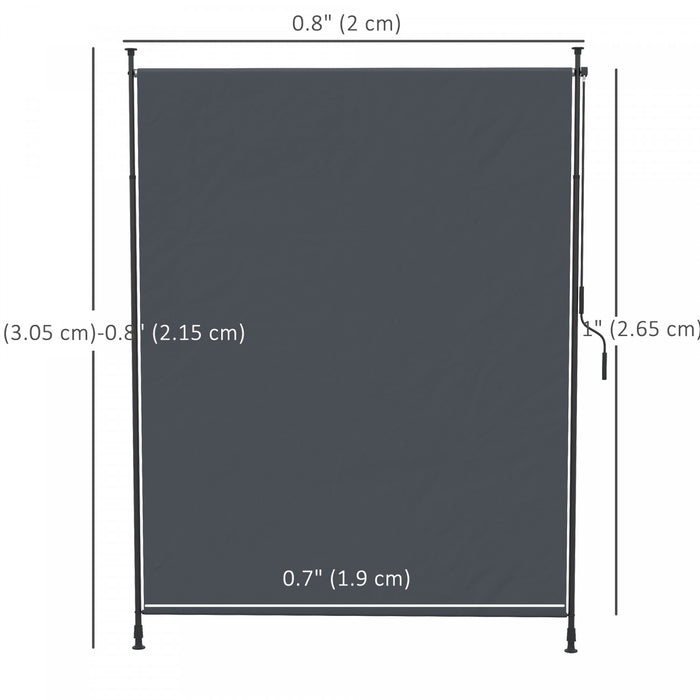 Outsunny 7' x 10' Retractable Patio Awning, Outdoor Privacy Screen, Grey