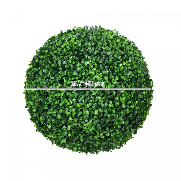 HOMCOM 2 Pack Artificial Tree Boxwood Topiary Balls, 15.7 Inch