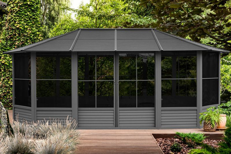 Florence Solarium 12x18 Metal Roof In Black