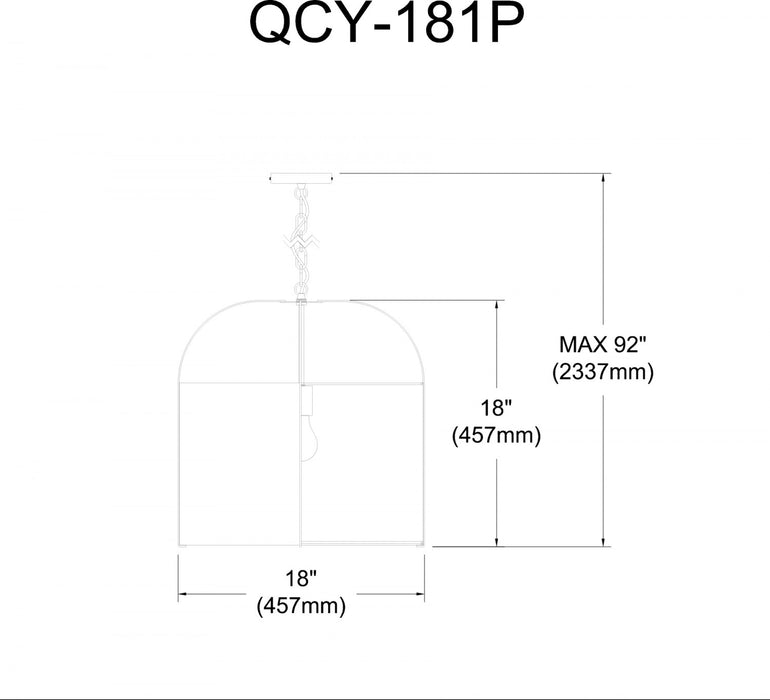 Dainolite Quincy 1 Light Pendant Matte Black White Shade Lamp