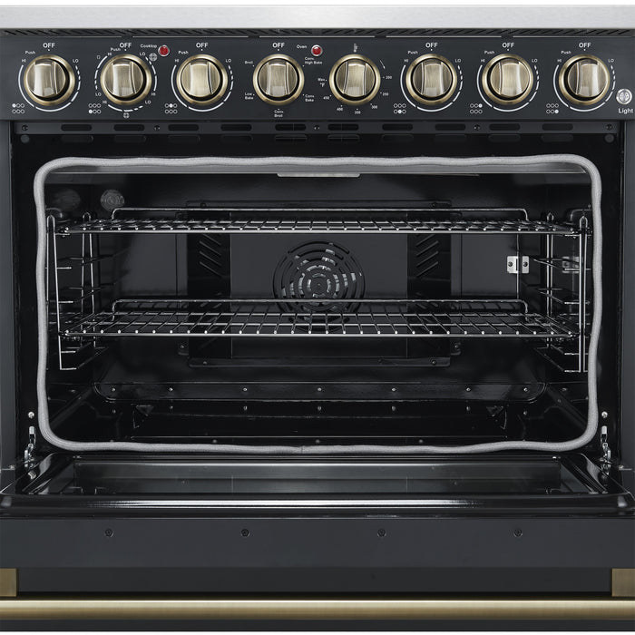 Forno Paolo 36 Inch Black Freestanding Electric Range, Black, 5.44 cu.ft., True Convection - FFSEL6011-36BLK