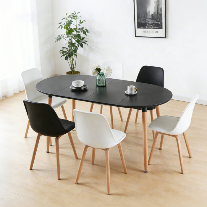 Noah Space-Saving Dining Table with Extendable,Black