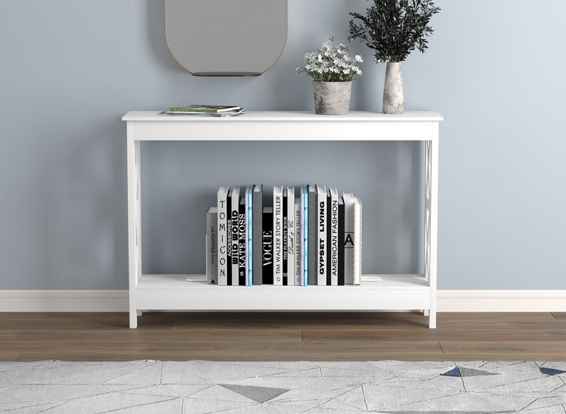 47” Console Table With 1 Shelf - White