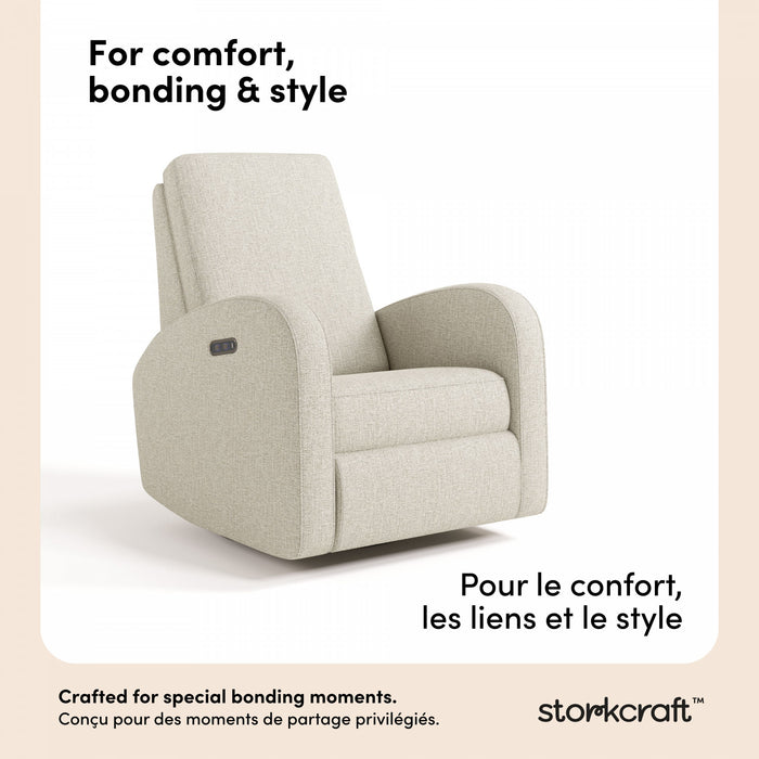 Storkcraft Santa Monica Power Recliner - Dune Basketweave