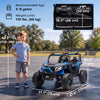 Qaba 24V 2 Seater Ride On Car for Kids, Electric Kids UTV with Dual 120W Motors, Remote Control, 4-Wheel Suspension, Soft Start, Seat Belt, Rear Storage, Music for Ages 3-8, Blue