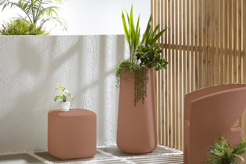 Dalya Tall Outdoor Pot Planter - Burnt Orange