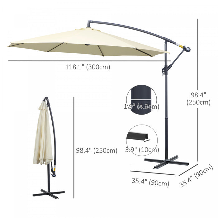 Outsunny 10' Deluxe Patio Offset Umbrella