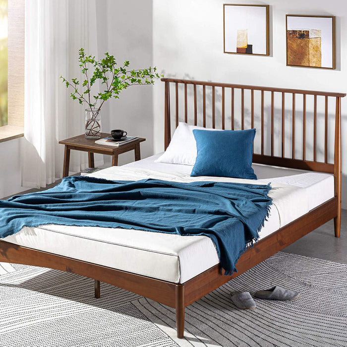 Linda Wood Platform Bed with Headboard - King Size