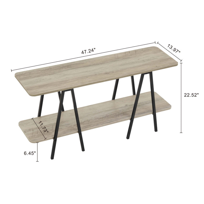 Celine Contemporary Modern 47\" Console Table in Rustic Gray