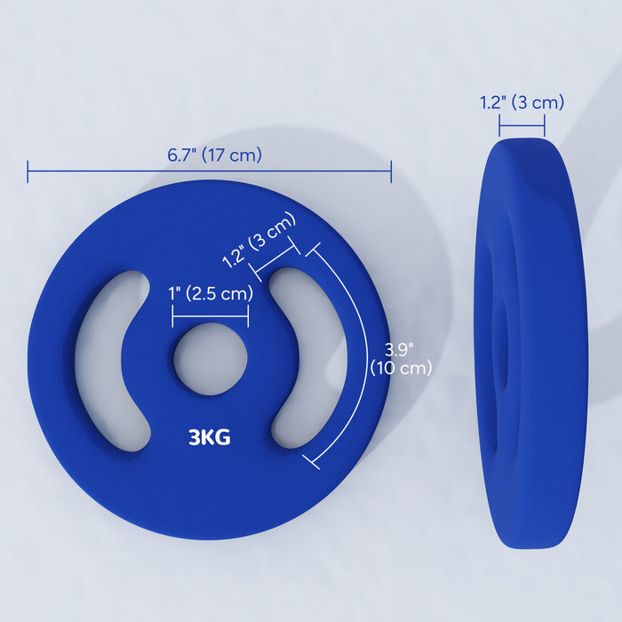 Soozier Standard Weights Plates With Easy-grip Handles, 2 X 6.6lbs