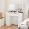 HOMCOM Vanity Desk with Charging Station, White