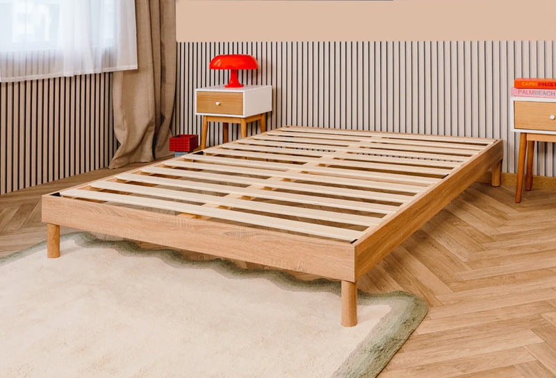Smart Base Essential Metal Twin Platform Bed Frame - Natural