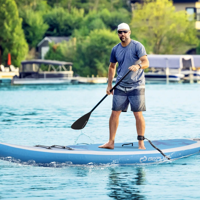 Goplus Large Inflatable Sup Board, Portable Paddle Board With 5d Rings Stand Up Paddle Board For Youth & Adult Blue