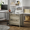 HOMCOM 2 Drawer Lateral File Cabinet for Letter, A4, Legal Size, Grey Oak