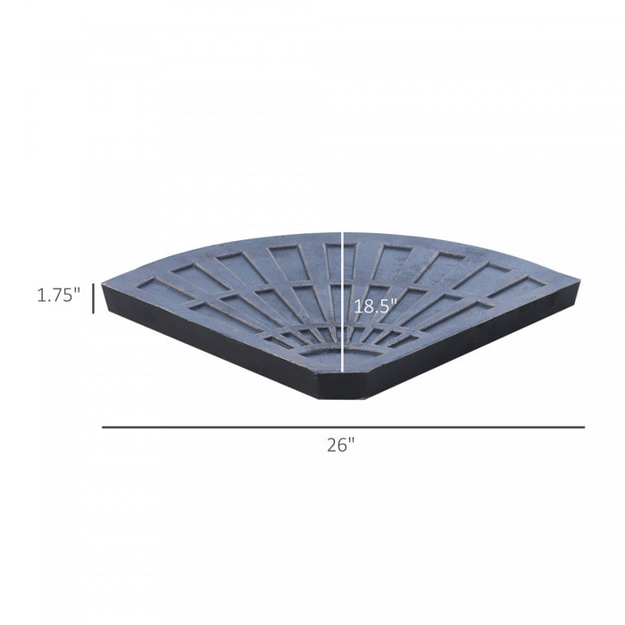 Outsunny 2pc Portable Umbrella Base Weights 61.6lbs Resin Flabelliform Garden Parasol Base