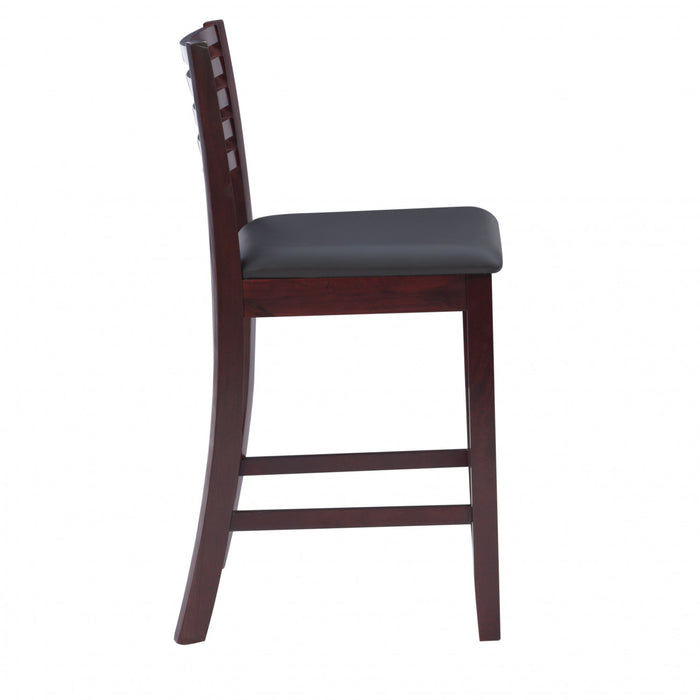 Torino Faux Leather Ladder Back Counter-Height Stool - Merlot
