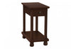 Accent Side End Table Narrow Storage Drawer Brown Veneer Traditional