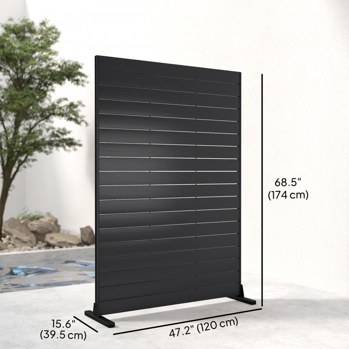 Outsunny Outdoor Privacy Screen, HDPE Decorative Screen Panel, Black