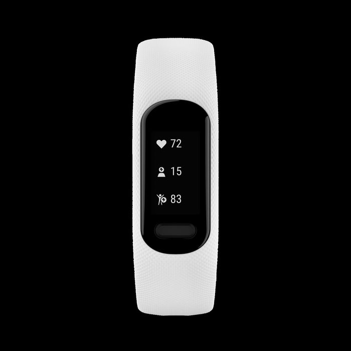 Garmin Vivosmart® 5 Gps Smartwatch - Fitness Tracker With Black Case And White Silicone Band