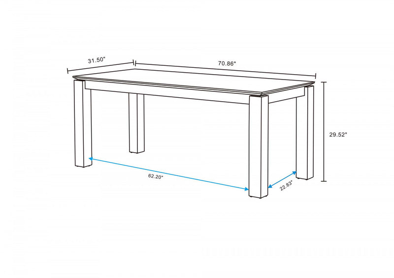 Rockaway Modern Industry Chic 71\" Dining Table in Black