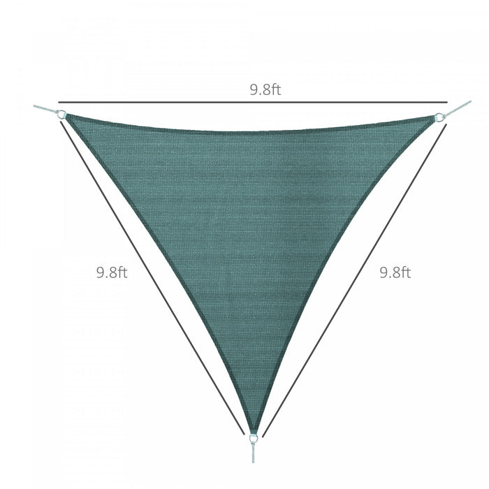 Outsunny Triangle 10’ Canopy Sun Sail Shade Garden Cover Uv Protector Outdoor Patio Lawn Shelter With Carrying Bag Green
