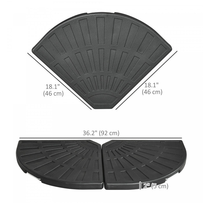 Outsunny 2-Piece Umbrella Weights Parasol Base Weights with Handle Black