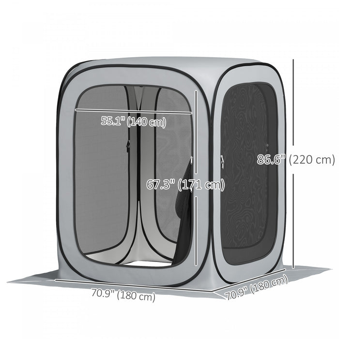 Outsunny Pop Up Screen Tent, Upf50+ Portable Camping Gazebo With Carry Bag