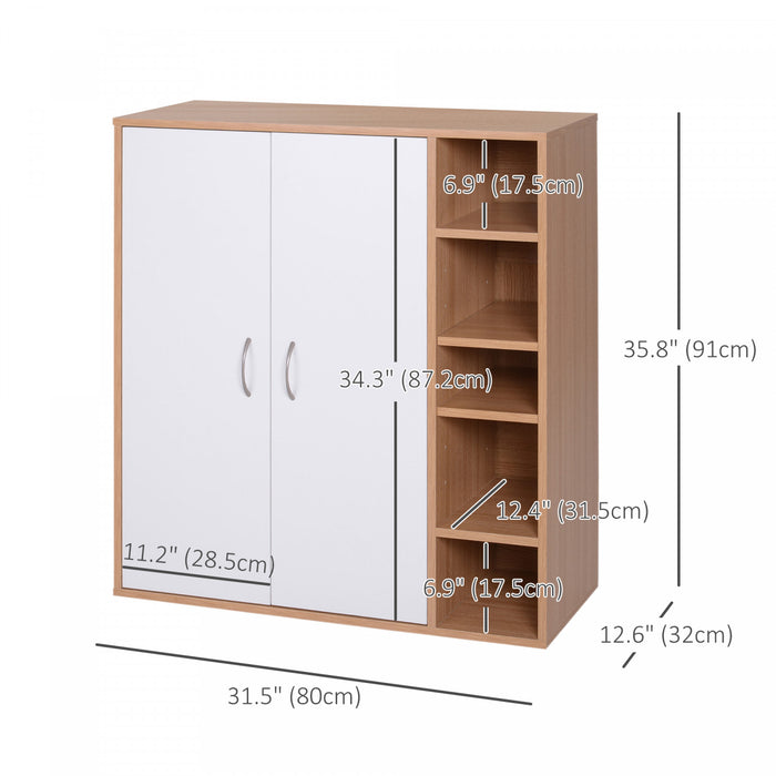 35\" Free Standing Storage Cabinet Living Room Closet Organizer Adjustable