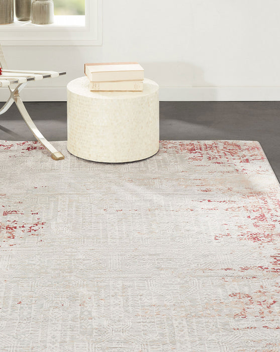 Amber Traditional 7'9\" x 9'10\" Area Rug in Red Indoor Area Rug