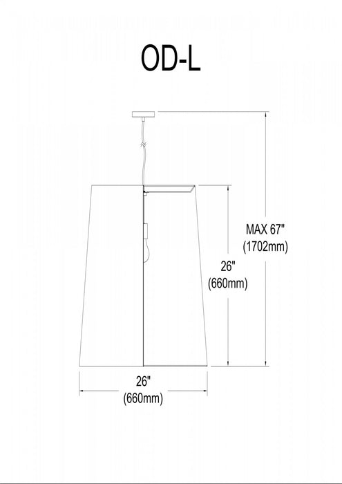 Dainolite Oversized Drum 1 Light Pendant Large White Shade Lamp